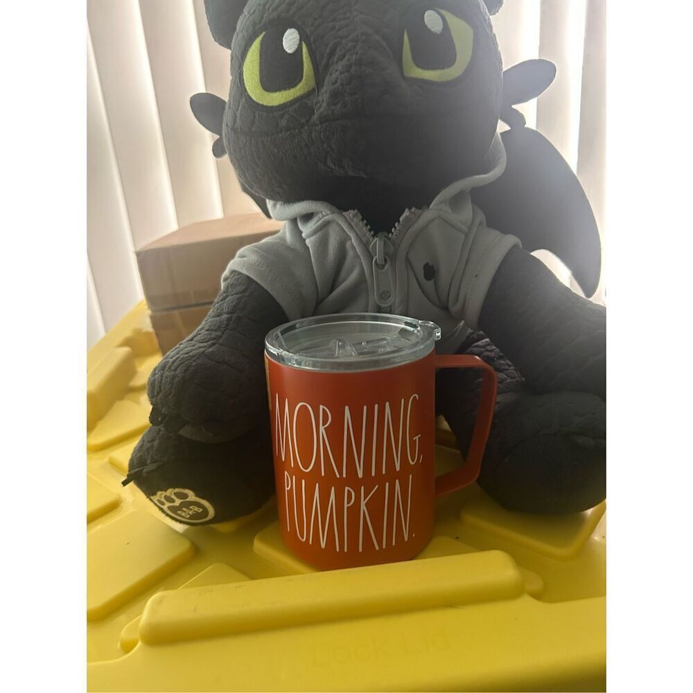 ae Dunn "Morning, Pumpkin." Orange Stainless Steel 12oz Mug With Lid